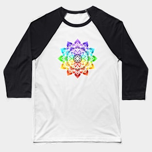 Mandala of Chakras in the 7 colors of the rainbow n°2 Baseball T-Shirt